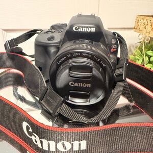 Canon EOS Rebel T7i DSLR Camera - Black with Red Accents